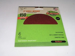 Gator 3000 5" Stick-On Sanding Discs, 150 Grit, Very Fine, No Holes, 4 Pack - Picture 1 of 2