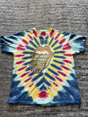 Camiseta Vintage XL Rolling Stones Bridges To Babylon Tie Dye Tour 1997 Foto 1 de 4