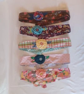 Matilda Jane Nancy Headbands Lot Of 5 Mixed Prints Decorative Rosettes Buttons - Picture 1 of 3