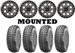 Kit 4 Maxxis Liberty Tires 32x10-14 on System 3 SB-7 Beadlock Gray Wheels 1KXP - Picture 1 of 5