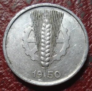 1950-A EAST GERMANY 5 PFENNIG IN EF CONDITION - Picture 1 of 2