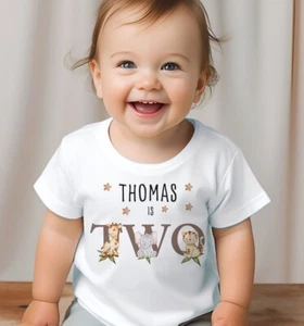 Personalised safari Kids T-shirt, toddler tees top, baby clothes - Picture 1 of 2