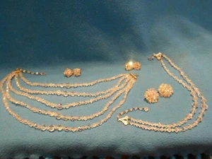 Vintage klares Kristall facettiert Aurora Borealis Schmuck - Bild 1 von 9