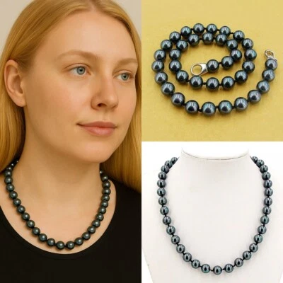 Muschelkernperlen Halskette Kette Schwarz Perlen Collier Geschenk Bailysbeads® - Bild 1 von 4