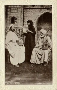 PC EGYPT, NATIVE MUSIC, Vintage EMBOSSED REAL PHOTO Postcard (b32323) - Picture 1 of 2