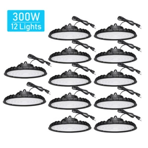 12Pcs 300W UFO Led High Bay Light Commercial Industrial Factory Gym Shop Light - Picture 1 of 18