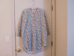 Vtg VICTORIA'S SECRET Gold Label 100% Cotton Flannel 3/4 Sleeve Sleepshirt Sz S - Picture 1 of 4