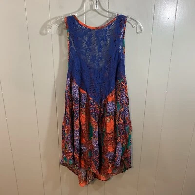 Free People Red Hot Combo Lace Sleeveless Oversized Casula Tunic Top S NEW - Image 1 of 4