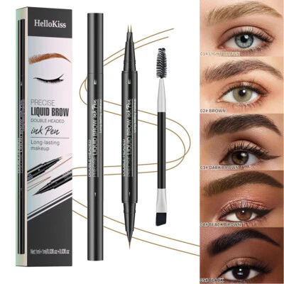 Waterproof Two-pronged Eyebrow Pencil Natural Ultra-fine Eyebrow Tattoo New - Image 1 of 4
