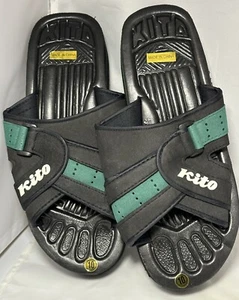 Kito Black/ Green Unisex Adult Sandals Slippers Slide On Top Solid Strap Size 10 - Picture 1 of 5