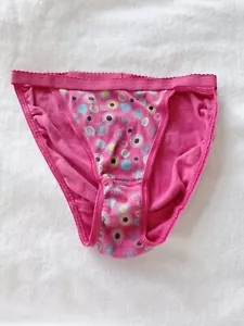 VINTAGE Victorias Secret String Bikini Panty 100% Cotton S GEOMETRIC 2005 - Picture 1 of 6
