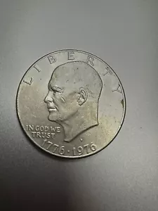 1776-1976 D Eisenhower Liberty Bell Moon Silver One Dollar US Bicentennial Coin - Picture 1 of 2