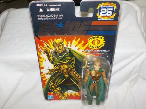 GI JOE 25TH ANNIVERSARY SERPENTOR COBRA EMPEROR FOIL 2007 MOC NEW b1 Cover