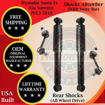 Monroe OEM Rear Shock W/ Sway Bar For 2013-2018 Kia Sorento Hyundai Santa Fe 4X4 - Image 1 of 4