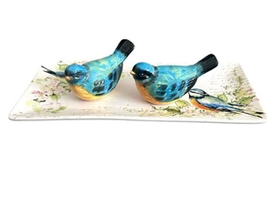 Certified International Spring Meadow Tray Bluebird Figural Salt Pepper Shakers - Picture 1 of 13