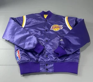 Giacca Bomber Vintage Starter NBA Los Angeles Lakers Raso Uomo Taglia Large - Foto 1 di 17