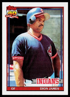 Dion James, 1991 Topps, #117, Cleveland Indians, - Image 1 of 2