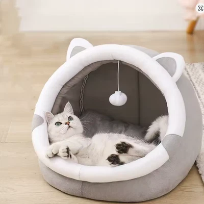 Deep Sleep Cat Bed Cave with Removable Cushion Washable Pet Sleeping Mat - Image 1 of 4