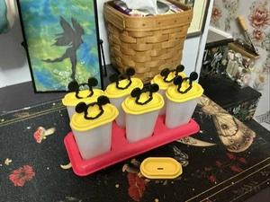 TUPPERWARE Children Kids NEW MICKEY MOUSE ICE TUPS POPSICLE FUDGSICLE MAKER SET - Picture 1 of 3