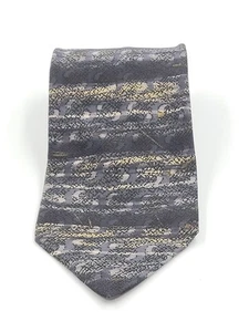 Corbata de seda vintage J. Ferrar abstracta gris amarilla hecha en EE. UU. estampado italiano - Imagen 1 de 6