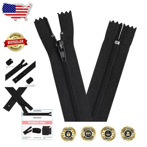 Versátiles cremalleras negras de 20 pulgadas de 60 piezas para sastrería, manualidades y accesorios - Imagen 1 de 8