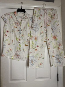 set pigiama il gatto piccolo bianco pima cotone floreale  - Foto 1 di 7