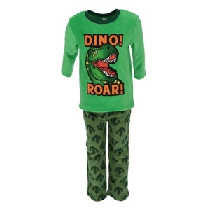 ~ Dinosaurier Dino ~ kuschliger Schlafanzug Fleece 2tlg 98 - 122 - Neu - Bild 1 von 3