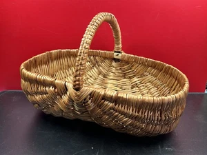 Panier ancien Osier Panier à Cueillette bon état 41 x 27 x 26 cm - Foto 1 di 6
