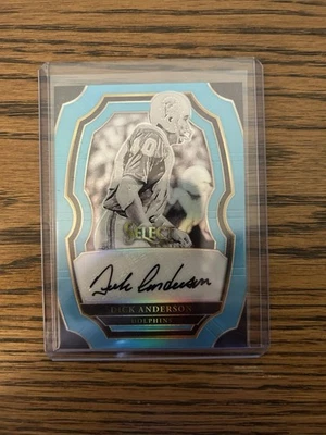 2017 Panini Select - Signatures Dick Anderson #SP-DA Light Blue Prizm /25 (AU) - Image 1 of 2