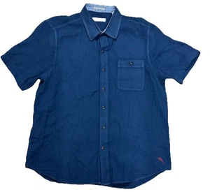Tommy Bahama Baumwollhemd Herren Large Blau Knopfleiste Kurzarm - Bild 1 von 10