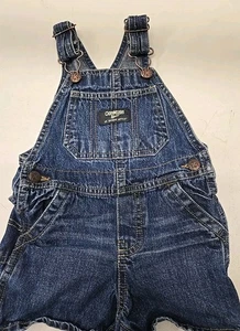 Baby 12 Monate Osh Kosh Latz Jeans Denim kurzer Overall Shorts Vestbak 100 % Baumwolle - Bild 1 von 5
