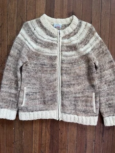 VTG Avoca Handweavers Zip Cardigan Size S Ireland Wool Full Zip Jacket Pockets - Picture 1 of 8