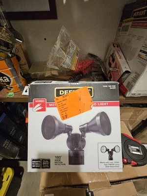 Defiant PAR 180 Degree Black Motion Sensor Wired Outdoor 2-Head Dusk-to-Dawn - Image 1 of 4