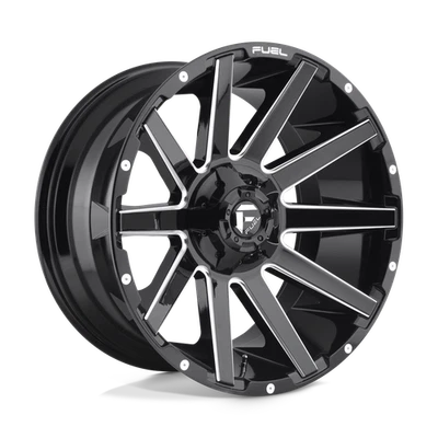 Комплект из 4 глянцевых черных и фрезерованных колес 18x9 D615 Fuel Contra 5x4,5/5x5 (-12 мм) - Изображение 1 из 4