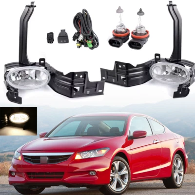 Pair Front Bumper Fog Lights Lamps For Honda Accord 2008-2011 Sedan/Coupe W/blub - Image 1 of 4