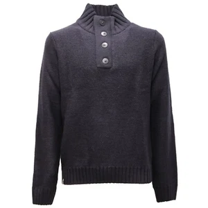 1095AL maglione uomo FRED MELLO man mid zip wool blend sweater blue - Imagen 1 de 4