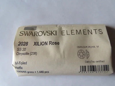 72 Swarovski Hot fix Flatbacks 20ss crisólita. #2028 - Imagem 1 de 2