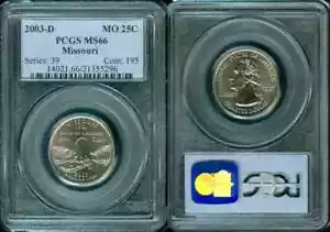 2000-P OHIO STATE QUARTER 25 CENTS PCGS MS66 BU UNC DETAILED COIN - Picture 1 of 3