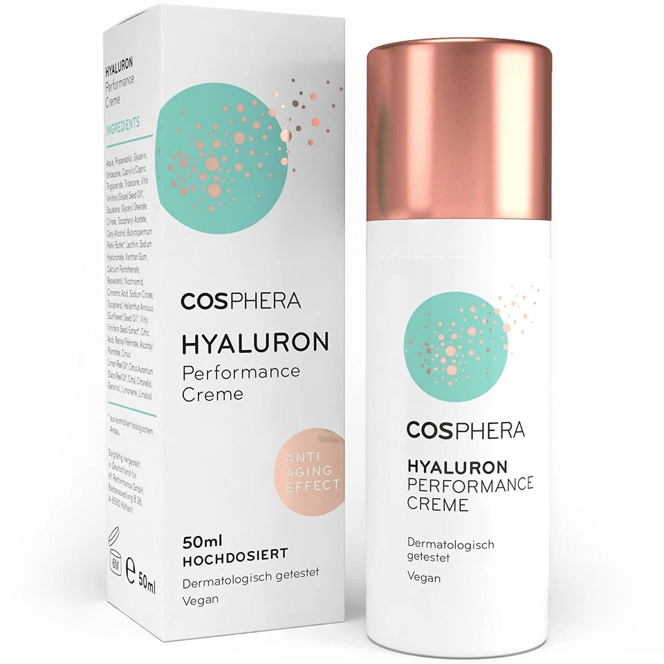 599€/L Cosphera Hyaluron Performance Creme 50ml - vegane Tages Nachtcreme - Bild 1 von 1