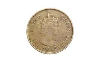 1963 Hong Kong 10 Cents Elizabeth II KM# 28.1-Nice Circ Collector Coin-c5656xux - Picture 1 of 2