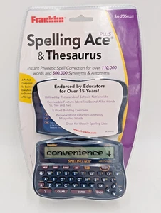Franklin Spelling Ace & Thesaurus SA-206 Plus Writing Word Games Sealed - Picture 1 of 6