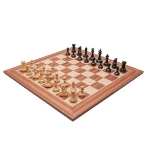 The Sovereign Black and Mahogany Staunton Chess Set - Picture 1 of 8