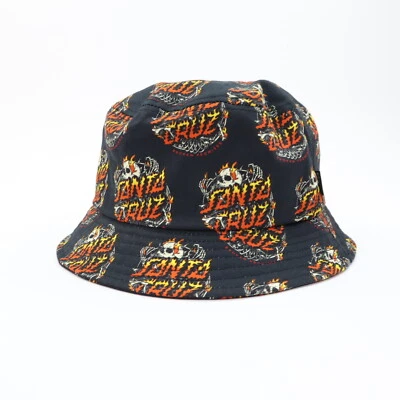 Santa Cruz Skateboards X Broken Promises Bucket Hat Flaming Skeleton Black - Image 1 of 4