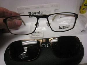 NEW Revolution Eyeglass Frame W/ Magnet sun shade RMM 216 BRBZ  53-17-140 w/case - Picture 1 of 5