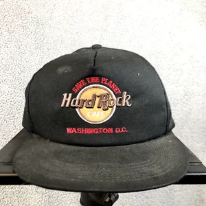 Vintage 90s Hard Rock Cafe Washington DC "SAVE THE PLANET"  Strap black hat cap - Picture 1 of 4