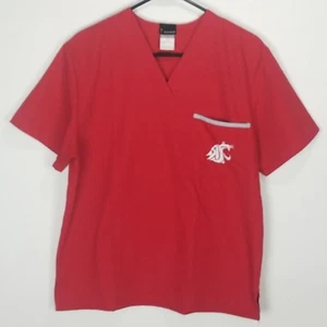 Scrub Dudz Scrubs Top Unisex Size S Washington State University WSU Cougs Wazzu - Picture 1 of 5