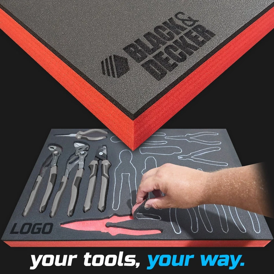 BLACK & DECKER shadow foam tool tray insert storage organizer toolbox tool kit - Image 1 of 4