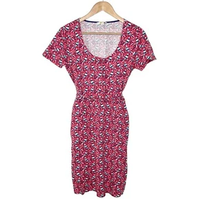 Boden Elspeth Jersey Knit Dress Pink Bird Print Women’s US 8 Regular Knee Length - Picture 1 of 9