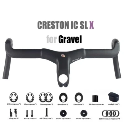 Gravel Integrierter Cockpit 28,6/31,8mm Interner Kabelführungs-Carbon-Lenker - Bild 1 von 4