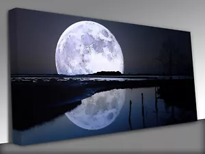 Panorama Mond in vollem Umfang Leinwand Wandbild Bild Druck - Bild 1 von 4
